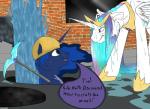 detailed_background diamond_pickaxe duo feathered_wings feathers female feral game_background horn humor princess royalty wings backlash91 conditional_dnp friendship_is_magic hasbro microsoft minecraft mojang my_little_pony mythology xbox_game_studios princess_celestia_(mlp) princess_luna_(mlp) equid equine mammal mythological_creature mythological_equine winged_unicorn crossover digital_media_(artwork)