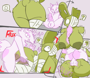 animal_genitalia animal_penis anthro anthrofied balls big_breasts big_butt big_penis bodily_fluids breast_play breasts butt canine_genitalia canine_penis cum cum_in_vagina cum_inside duo erection female femboy femboy_penetrating from_front_position fur genital_fluids genitals impregnation male male/female mating_press nipples nude penis plap sex titfuck white_body white_fur yellow_body yellow_fur h_ghast five_nights_at_freddy's roommates:motha scottgames april_marchand_may_(roommates) foxglove_(roommates) canid canine fox lagomorph leporid mammal rabbit comic