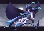 ambiguous_gender black_body black_fur blue_eyes blue_wings closed_smile feral flying fur glistening glistening_eyes membrane_(anatomy) membranous_wings mouth_closed purple_wings side_view smile solo spade_tail tail white_body white_fur wings santanahoffman mythology dragon furred_dragon furred_scalie mythological_creature mythological_scalie scalie 2025 dated hi_res