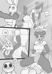 2020 5_fingers angry anthro beastars big_pupils blush breasts buckteeth canid canine canis clothed clothing clothing_lift comic crossgender dialogue digital_media_(artwork) dilated_pupils domestic_rabbit duo dwarf_rabbit english_text female fingers freckles_(artist) ftg_crossgender fti_crossgender genitals greyscale gynomorph gynomorph/female haru_(beastars) humanoid_genitalia humanoid_penis intersex intersex/female juno_(beastars) lagomorph leporid lying mammal monochrome on_back open_mouth oryctolagus penis pivoted_ears pupils pussy rabbit smile speech_bubble teeth text tongue tongue_out url wide_eyed wolf