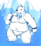 anthro anthrofied belly blush crotch_tuft cute_fangs fangs fur male moobs navel nipples overweight overweight_anthro overweight_male pokemorph solo teeth tuft white_body white_fur snow_utamaru nintendo pokemon beartic generation_5_pokemon pokemon_(species) 2013