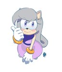 anthro clothed clothing dress eyelashes female gesture gloves hand_gesture handwear mouthful solo thumbs_up innotsu sega sonic_the_hedgehog_(series) fan_character inno_(innotsu) eulipotyphlan hedgehog humanoid mammal absurd_res hi_res