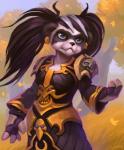 anthro armor blue_eyes clothing female pigtails shoulder_plates solo standing lowly-owly blizzard_entertainment warcraft bear mammal pandaren