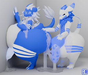 against_surface against_wall anthro balls belly belly_expansion big_balls big_belly big_butt big_penis blue_body blue_eyes blue_penis bodily_fluids butt butt_expansion cum cum_covered cum_inflation cum_inside duo excessive_cum excessive_genital_fluids expansion fur genital_fluids genitals hand_on_butt hand_on_penis hands_on_wall huge_balls huge_belly huge_butt huge_penis huge_thighs hyper hyper_butt hyper_cum inflation knot knotted_penis leaking_cum looking_back male male/male messy pear-shaped_figure penis simple_background tail tapering_tail thick_thighs white_balls white_body white_penis wide_hips blueberrybesuru mythology blueberry_(blueberrybesuru) mulberry_(blueberrybesuru) besuru dragon furred_dragon furred_scalie kobold lizard mythological_creature mythological_scalie reptile scalie wickerbeast 3d_(artwork) blender_(artwork) blender_cycles_(artwork) digital_media_(artwork) hi_res sequence