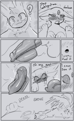 animal_genitalia animal_penis balls big_balls big_penis blush dialogue duo erection feral frottage genitals male male/male open_mouth penile penis penises_touching sex sheath simple_background tail text gastropied nintendo pokemon canid eevee eeveelution espeon generation_1_pokemon generation_2_pokemon mammal pokemon_(species) comic digital_media_(artwork) english_text