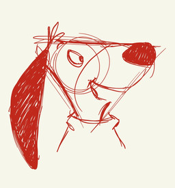 anthro clothing happy head_tuft long_ears male red_line_art side_view smile solo sweater topwear tuft turtleneck young young_male adriano_berjillos augie_doggie_and_doggie_daddy hanna-barbera augie_doggie canid canine canis dachshund domestic_dog hunting_dog mammal colored_line_art guide_lines hi_res sketch