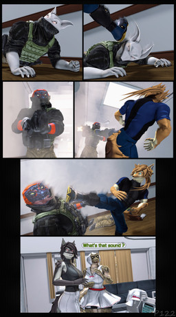 5_fingers action_pose action_scene anthro armor assault_rifle battle blue_eyes boots bottomwear brown_body brown_fur brown_skin clothed clothed_anthro clothed_male clothing corridor cybernetics dialogue dialogue_box duo fight fighting_pose fingers footwear fur gear gloves green_body green_scales green_skin grey_body grey_fur grey_skin group gun hair handgun handwear hospital humanoid_hands inside knife long_hair machine male mercenary military military_gear military_uniform multicolored_body multicolored_scales orange_body orange_scales pants pistol pose ranged_weapon red_eyes rifle scales shirt shoes short_hair shotgun solo speech_bubble submachine_gun tail text topwear trio uniform vest weapon white_body white_fur white_skin yellow_body yellow_fur yellow_skin xpasha122x petruz_(modeler) unauthorized_life alan_(petruz) alma_(petruz) amelia_(petruz) cattle_(petruz) dobermann_(petruz) snake_(petruz) android bovid bovine canid canine canis cattle cyborg dobermann domestic_dog jackal mammal pinscher reptile robot scalie snake 3d_(artwork) absurd_res comic digital_media_(artwork) english_text hi_res huge_filesize