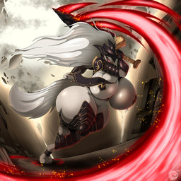 anthro big_breasts breasts claws crossgender curvy_figure female fingers hair holding_object holding_weapon huge_breasts long_hair mtf_crossgender open_mouth solo thick_thighs toe_claws voluptuous weapon wide_hips conditional_dnp suirano elden_ring fromsoftware maliketh_(elden_ring) canid canine canis mammal wolf 1:1 2022 absurd_res digital_media_(artwork) hi_res