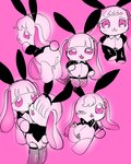 anthro clothing costume duo fake_ears fake_rabbit_ears female kemono plushie reverse_bunny_costume solo_focus zipper creamsodage animate_inanimate lagomorph leporid living_plushie mammal rabbit hi_res sketch