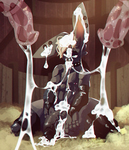 5_fingers abs animal_genitalia animal_penis anthro athletic athletic_male balls barbell_piercing barn big_balls big_ears biped black_body black_claws black_fur blonde_hair blue_eyes bodily_fluids buckteeth bukkake cheek_tuft claws clothing collar crotch_tuft cum cum_covered cum_drip cum_from_nose cum_in_hair cum_in_mouth cum_in_nose cum_inside cum_on_arm cum_on_balls cum_on_belly cum_on_body cum_on_ear cum_on_face cum_on_ground cum_on_head cum_on_leg cum_on_penis cum_string disembodied_penis dripping ear_piercing equine_genitalia equine_penis facial_tuft fence fingers flared_penis fur gauged_ear genital_fluids genitals gloves group hair half-closed_eyes half-erect handwear hay huge_balls humanoid_genitalia humanoid_penis inner_ear_fluff inside internal_wall latex latex_clothing latex_gloves latex_handwear latex_legwear latex_stockings legwear light male male/male medial_ring messy mostly_nude narrowed_eyes navel nipple_barbell nipple_piercing nipples on_ground penis piercing pink_inner_ear pink_penis sitting solo_focus spread_legs spreading stockings studded_collar studs sunlight teeth thigh_highs tongue tongue_out tongue_piercing tongue_stud trio tuft vein veiny_penis wall_(structure) wariza wood wood_fence wood_wall ponpuramu lagomorph leporid mammal rabbit 2021 hi_res
