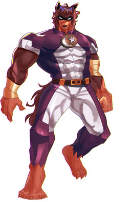 anthro bandage bandaged_arm bandaged_hand bangs belt brown_body brown_fur facial_scar fur male mask muscular muscular_anthro muscular_male scar solo superhero superhero_costume wearing_mask theastoundingarc image_comics invincible_(image_comics) adan_ealdraco fan_character canid canine canis mammal wolf absurd_res hi_res