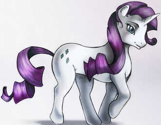 blue_eyes cutie_mark female feral happy horn quadruped simple_background solo tail toony unknown_artist friendship_is_magic hasbro my_little_pony mythology rarity_(mlp) equid equine mammal mythological_creature mythological_equine unicorn cool_colors source_request