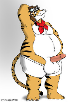 anthro ascot aviator_cap balls belly big_balls big_belly big_penis black_nose bottomwear clothing erection eyewear fur genitals goggles male musclegut muscular orange_body orange_fur pants penis solo whiskers white_body white_fur reagan700 dragon_ball captain_yellow felid mammal pantherine tiger 3:4