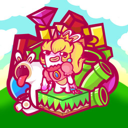 anthro belly blonde_hair blue_ear_piercing blue_sky bottomless bottomless_anthro bottomless_female cellphone clothed clothed_anthro clothed_female clothing cloud crown cube_(object) cylinder day ear_piercing electronics featureless_crotch featureless_limbs female flat_chested fur gem gun hair headgear hill holding_cellphone holding_gun holding_object holding_phone holding_ranged_weapon holding_weapon keychain light lips long_ears long_hair multicolored_body no_pupils noseless outside phone piercing pink_clothing pink_shirt pink_topwear pipe ponytail ranged_weapon red_eyes red_line_art ruby_(gem) shirt short_legs sky solo standing tan_belly tan_inner_ear tan_lips thick_lineart topwear two_tone_body weapon white_body white_fur poptattart mario_bros mario_plus_rabbids_kingdom_battle nintendo raving_rabbids rayman_(series) ubisoft rabbid_peach lagomorph mammal rabbid 1:1 2017 colored colored_line_art crossover digital_drawing_(artwork) digital_media_(artwork) english_description full-length_portrait hi_res lighting portrait shaded