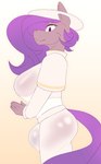 anthro big_breasts breasts clothing genitals hair herm intersex looking_at_viewer solo teeth translucent translucent_clothing chapaevv hasbro my_little_pony clair_de_lune_(mlp) fan_character bat_pony equid mammal absurd_res digital_media_(artwork) hi_res