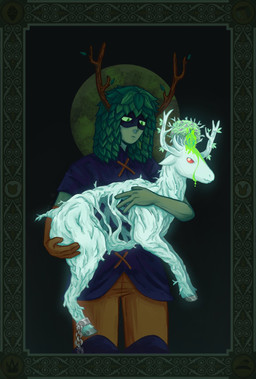 4_fingers ambiguous_gender antlers black_mask blood blood_drip bodily_fluids bound brown_clothing brown_gloves brown_handwear chain chained clothing colored_blood crown dripping duo female fingers full_moon fur gloves green_blood green_body green_eyes green_moon green_sclera green_skin grey_hooves handwear hat headgear headwear holding_another hooves horn leaf leaf_hair looking_at_another moon mouth_closed pattern_background plant plant_hair pseudo_hair red_eyes simple_background symbol teal_body teal_fur unusual_blood unusual_bodily_fluids witch_hat wooden_antlers chay_0te adventure_time cartoon_network fionna_and_cake fionna_and_cake_(franchise) heart_of_the_forest_(adventure_time) huntress_wizard deer deity elemental_creature elemental_humanoid flora_fauna humanoid mammal plant_humanoid 2025 digital_media_(artwork) digital_painting_(artwork) english_description hi_res painting_(artwork) portrait