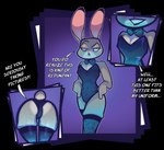 anthro blue_eyes bunny_costume clothing costume female photo_shoot solo text wet yellowcyann disney zootopia judy_hopps lagomorph leporid mammal rabbit absurd_res alpha_channel english_text hi_res tagme