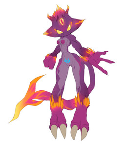 3_eyes abs anthro breasts claws colored_nails female genitals glowing glowing_body horn multi_eye nails nipples non-mammal_nipples nude nude_female purple_body purple_nails tail toe_claws vulva womb_tattoo speendlexmk2 sega sonic_the_hedgehog_(series) blaze_the_cat alien black_arms_(sonic) hi_res