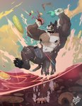 abs alcohol anthro balls beverage cropped_ears foreskin genitals male muscular muscular_male nipples nude pawpads pecs penis solo zipperhyena daxx_(shirteater18) canid canine canis domestic_dog mammal pit_bull absurd_res hi_res