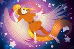 anthro clothing confusion costume falling feathers female overalls portal slim solo star wings sunny_way hasbro my_little_pony mythology equid equine horse mammal mythological_creature mythological_equine pegasus pony digital_media_(artwork) hi_res