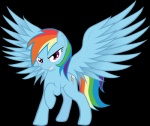 blue_body blue_feathers blue_fur feathered_wings feathers female feral fur hair multicolored_hair multicolored_tail pose rainbow_hair rainbow_tail simple_background solo tail transparent_background wings idrawponiessometimes marker_(artist) friendship_is_magic hasbro my_little_pony mythology rainbow_dash_(mlp) equid equine mammal mythological_creature mythological_equine pegasus absurd_res alpha_channel hi_res