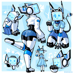 :3 asian_clothing bottomwear clothed clothing crossdressing dress east_asian_clothing hotpants japanese_clothing japanese_school_uniform kneeling machine male multiple_poses not_furry one_eye_closed pose praying school_uniform screen screen_face serafuku shorts solo sundress tail uniform wink baronflint camelot_(baronflint) humanoid robot robot_humanoid 1:1