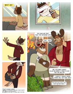 anthro antlers arm_hair bathrobe beard bed bedroom body_hair bottomwear chest_hair clothed clothing day dialogue electric_shaver eyes_closed facial_hair footwear furniture hoodie horn leg_hair male male_anthro mirror navel newspaper nipples open_clothing open_robe pants plant robe shirt shoes shorts shrub sitting smile speech_bubble talking_to_another text topwear tree nardodraws leo_(nardodraws) rodney_(nardodraws) tom_(nardodraws) canid canine canis deer mammal moose new_world_deer wolf comic english_text hi_res