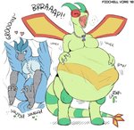 anthro anthro_pred anthro_prey avian_feet belly big_belly blush bodily_noises brap breasts bumping burping different_sound_effects duo endosoma extended_sound_effect fangs fanned_tail_tip feathered_wings feathers female female_pred female_prey glorsh hand_on_belly heart_symbol internal mostly_nude motion_onomatopoeia non-mammal_breasts nude onomatopoeia open_mouth overweight rumbling_stomach safe_vore same_size_vore shaking shivering shortened_sound_effect simple_background sound_effect_variant sound_effects squelching squish_(sound_effect) tail tail_feathers teeth text tongue vore vowelless vowelless_sound_effect white_background willing_prey wings fidchellvore third-party_edit nintendo pokemon dynelle_(flamestar) fan_character shiver_(shiver_the_articuno) articuno avian bird flygon generation_1_pokemon generation_3_pokemon legendary_pokemon pokemon_(species) 2018 english_text unavailable_at_source female_(lore)