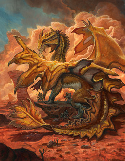 ambiguous_gender brown_body brown_scales cactus claws cloud day desert extreme_size_difference feral group holding_object holding_staff horn looking_down membrane_(anatomy) membranous_wings outside plant rock scales size_difference solo staff tail wings caio_monteiro dungeons_and_dragons hasbro mythology wizards_of_the_coast brass_dragon_(dnd) dragon dragon_(dnd) human mammal mythological_creature mythological_scalie scalie absurd_res hi_res official_art