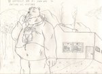 abdominal_bulge anthro anthro_pred belly building chimney clothing door eating fatal_vore grass hoodie looking_at_another looking_out_window male mountain mountain_range navel open_mouth outside plant public_vore shocked sky smile smoke solo text text_on_clothing text_on_topwear topwear tree vore window bigbadbear big_bad_bear bear mammal graphite_(artwork) traditional_media_(artwork)
