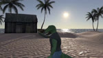 anthro beach clothed clothing looking_at_viewer male seaside solo text arceronth_(artist) blackxeno_(artist) dinosaur dromaeosaurid prehistoric_species reptile scalie theropod 16:9 animated hi_res high_framerate long_playtime sound webm widescreen