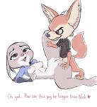 anal anal_penetration anthro anthro_on_anthro anthro_penetrated anthro_penetrating anthro_penetrating_anthro balls blush bottomless breasts brown_eyes buckteeth canid canine clothed clothing dialogue disney duo ears_down english_text female female_penetrated fennec_fox finnick_(zootopia) fox fur genitals grey_body grey_fur heart_symbol inner_ear_fluff judy_hopps lagomorph leporid looking_at_another looking_pleasured male male/female male_penetrating male_penetrating_female mammal mostly_nude nipples penetration penis pivoted_ears purple_eyes pussy rabbit sex shirt simple_background sirdooblie spread_legs spreading standing tan_body tan_fur teeth text tongue tongue_out topwear true_fox tuft white_background white_body white_fur zootopia