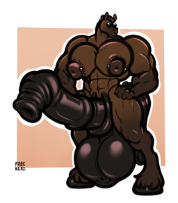abs animal_genitalia animal_penis anthro areola balls barbell_piercing biceps big_balls brown_body brown_hair deltoids equine_genitalia equine_penis equine_penis_with_foreskin eyewear forearm_muscles foreskin genitals glasses hair horseshoe huge_balls hyper hyper_balls hyper_foreskin hyper_genitalia long_foreskin male muscular muscular_anthro muscular_arms muscular_male muscular_thighs nipple_dip nipple_piercing nipples obliques pecs penis piercing quads solo triceps unretracted_foreskin freckles_(artist) officer_munroe equid equine horse mammal hi_res