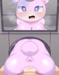 anthro anus big_breasts breasts butt censor_bar duo female female_penetrated first_person_view fur glory_wall human_on_anthro interspecies male male/female male_penetrating male_penetrating_female penetration pink_body pink_fur purple_eyes sex stuck through_wall vaginal himimi animal_crossing nintendo judy_(animal_crossing) villager_(animal_crossing) bear human mammal censored hi_res