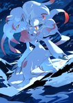 ambiguous_gender anthro carrying_another claws duo feral fur multicolored_body multicolored_fur night on_shoulder red_body red_fur snow tuft white_body white_fur yellow_sclera wolftapioca nintendo pokemon generation_8_pokemon hisuian_form hisuian_zoroark hisuian_zorua pokemon_(species) regional_form_(pokemon) 2021 absurd_res hi_res
