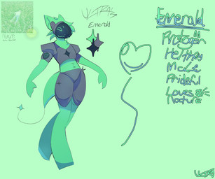 anthro armor armor_plates floating fur green_body green_fur heart_symbol led_light machine male neutral_expression screen screen_face short slim solo star text visor uitravioiiet porter_robinson dozer_(grace) emerald_(ultraviolet) canid mammal protogen 6:5 absurd_res album_cover cover english_text hi_res