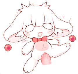 anthro belly blush blush_stickers bodily_fluids bow_tie clitoral_hood clitoris disembodied_penis duo empty_eyes female fur genital_fluids genitals glistening glistening_genitalia glistening_penis happy happy_sex inner_ear_fluff lying male male/female multicolored_body multicolored_fur on_back open_mouth orb penetration penile penile_penetration penis pink_penis rabbit_ears red_belly sex simple_background stylized_empty_eyes sweat text tremble_spikes tuft two_tone_body two_tone_fur vaginal vaginal_fluids vaginal_penetration white_background white_body white_fur kirichiiii lagomorph leporid mammal rabbit japanese_text