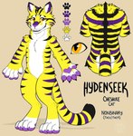 hydenseek nude solo crystalwhisker alice_in_wonderland cheshire_cat felid mammal pantherine tiger absurd_res full-length_portrait hi_res model_sheet portrait nonbinary_(lore)