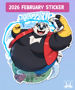 anthro belly big_belly black_body black_fur blue_eyes controller fur game_controller macro male moobs outside overweight overweight_male solo standing toony white_body white_fur kygen bradley_the_badger_(game) bradley_(bradley_the_badger) badger mammal mustelid musteline 2026 hi_res