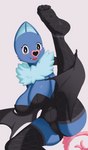 2022 4_toes anthro big_breasts black_clothing black_wings blue_body blue_fur breasts butt camel_toe cheek_tuft clothed clothing digital_media_(artwork) eyelashes facial_tuft fangs feet female fur generation_5_pokemon hi_res humanoid_feet kneadsuru looking_at_viewer neck_tuft net_stockings nintendo open_mouth plantigrade pokemon pokemon_(species) simple_background solo swoobat teeth toes tuft white_background wings