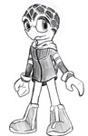 anthro male solo unknown_artist sega sonic_the_hedgehog_(series) fan_character nick_the_sea_turtle reptile scalie sea_turtle turtle hi_res model_sheet monochrome sketch