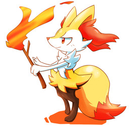 3_fingers ambiguous_anthro ambiguous_gender anthro arm_tuft big_tail biped black_body black_fur cheek_tuft chest_tuft closed_smile digitigrade dipstick_tail elemental_manipulation facial_tuft fingers fire fire_manipulation flat_chested fur hip_tuft holding_object holding_stick inner_ear_fluff markings mouth_closed multicolored_body multicolored_fur nude_ambiguous nude_anthro on_model orange_body orange_eyes orange_fur orange_inner_ear_fluff orange_nose orange_tail_tip pointy_ears prick_ears shoulder_tuft side_view simple_background smile solo standing stick tail tail_markings tapering_snout tuft two_tone_tail white_background white_body white_fur yellow_body yellow_fur yellow_tail kinakomocheeni nintendo pokemon braixen canid generation_6_pokemon mammal pokemon_(species) 1:1 2016 colored digital_drawing_(artwork) digital_media_(artwork) full-length_portrait low_res portrait shaded