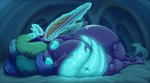 anthro areola breasts cookie cutie_mark eyelashes eyes_closed female fingers food heart_areola heart_on_body heart_symbol hole_(anatomy) horn navel nipples obese obese_female overweight overweight_female solo wings lesang friendship_is_magic hasbro my_little_pony sektiss arthropod changeling 2021 digital_media_(artwork)