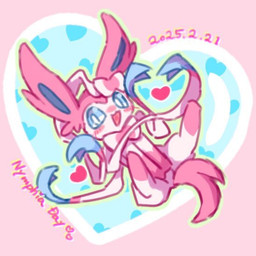 ambiguous_gender blue_eyes blush blush_lines featureless_crotch feral fur heart_background heart_symbol looking_at_viewer open_mouth pink_body pink_fur ribbons_(anatomy) simple_background solo spread_legs spreading tail text white_body astella1204 nintendo pokemon eeveelution generation_6_pokemon pokemon_(species) sylveon 1:1 2025 dated english_text signature