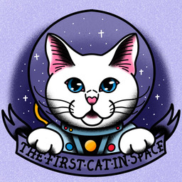 abstract_background ambiguous_gender blue_eyes feral fur looking_at_viewer paws pointy_ears solo space_helmet spacesuit star tattoo tattoo_design text toony whiskers white_body white_fur quantum fallout microsoft mr._pebbles_(fallout) domestic_cat felid feline felis mammal persian_cat 1:1 english_description english_text headshot_portrait hi_res portrait male_(lore)
