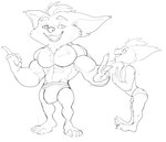 4_fingers 4_toes abs anthro anthro_on_anthro barefoot biceps big_biceps big_bulge big_deltoids big_ears big_muscles big_pecs briefs briefs_only bulge bulge_size_difference cheek_tuft chest_tuft chin_tuft claws clothed clothed_anthro clothed_male clothing deltoids duo ear_tuft eye_contact eyebrows facial_tuft feet fingers front_view happy head_tuft huge_bulge huge_deltoids huge_muscles huge_pecs humanoid_feet humanoid_hands larger_anthro larger_male looking_at_another looking_down_at_partner looking_up_at_partner male male/male male_anthro mohawk muscle_size_difference muscular muscular_anthro muscular_arms muscular_male open_mouth open_smile pecs plantigrade pseudo_hair raised_eyebrows raised_finger romantic romantic_couple serratus simple_background size_difference skimpy smaller_anthro smaller_male smile standing toes topless topless_anthro topless_male tuft underwear underwear_only white_background bristol league_of_legends riot_games tencent fan_character james_(w01fy) mahotis_(bristol) mammal yordle 2022 absurd_res digital_media_(artwork) full-length_portrait hi_res monochrome portrait sketch