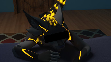 anthro bioluminescence black_body censor_bar censored_eyes fur glowing hair male paws solo tail tail_tuft tuft randomly_649 abiboi_(modeler) deuzear 16:9 3d_(artwork) blender_(artwork) blender_cycles_(artwork) digital_media_(artwork) hi_res widescreen