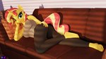 16:9 3d_(artwork) 4k 5_toes absurd_res anthro anthrofied barefoot digit_ring digital_media_(artwork) equestria_girls equid equine feet female furniture hasbro hi_res horn humanoid_feet jewelry looking_at_viewer lying mammal my_little_pony mythological_creature mythological_equine mythology on_side plantigrade ring shadowboltsfm sofa solo sunset_shimmer_(eg) toe_ring toes unicorn widescreen