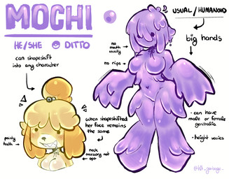 after_transformation anthro big_hands breasts dot_eyes dripping featureless_breasts female goo_hair male mouthless pink_body pronouns pseudo_hair purple_body sharp_teeth simple_background simple_eyes solo teeth text transformation white_background h0t-garbage animal_crossing nintendo pokemon isabelle_(animal_crossing) mochi_(h0t-garbage) canid canine canis ditto_(pokemon) domestic_dog generation_1_pokemon goo_creature goo_humanoid humanoid mammal pokemon_(species) shih_tzu toy_dog absurd_res english_text hi_res model_sheet