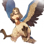 big_breasts biped bipedal_taur blush breasts brown_hair claws cleavage clothed clothing feathered_wings feathers feet female flying hair huge_breasts nipple_outline non-mammal_breasts simple_background solo talons toes white_background wings 7010 dragon's_crown european_mythology greek_mythology mythology vanillaware avian avian_taur bird harpy humanoid_taur mythological_avian mythological_creature taur 1:1